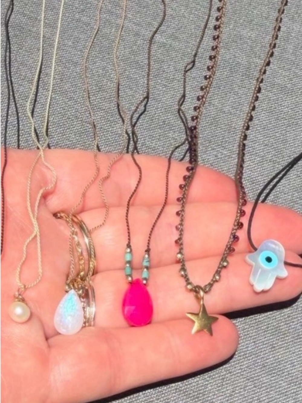 Nylon cord necklaces